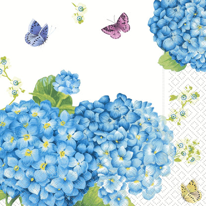 IHR Ideal Home Range Cocktail Napkins Disposable 3-Ply Paper Party Napkin Pack, 5" x 5", Hortensia, 20-Count