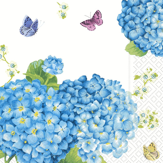 IHR Ideal Home Range Cocktail Napkins Disposable 3-Ply Paper Party Napkin Pack, 5" x 5", Hortensia, 20-Count