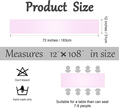 6 Pack Satin Runners 12 x 72 Inch, Light Pink