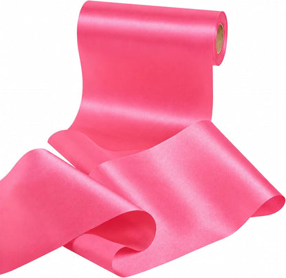 Wide Peach Pink Satin Ribbon 8 Inch x 25Yards Large Ribbon for Cutting Ceremony Grand Opening Chair Sash Table Large Bows Wedding Party Decoration