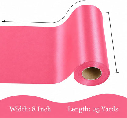 Wide Peach Pink Satin Ribbon 8 Inch x 25Yards Large Ribbon for Cutting Ceremony Grand Opening Chair Sash Table Large Bows Wedding Party Decoration