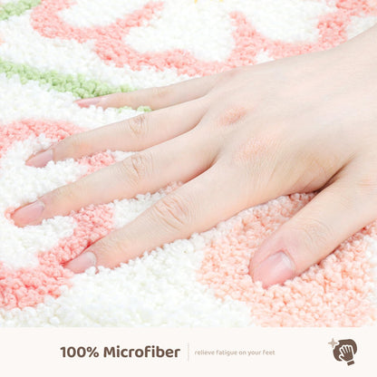 Floral Bath Mat 16x24, Soft Absorbent Microfiber Bath Rugs