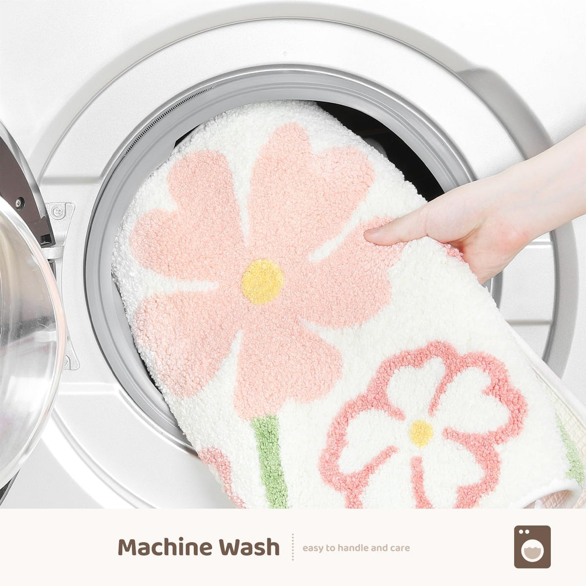 Floral Bath Mat 16x24, Soft Absorbent Microfiber Bath Rugs