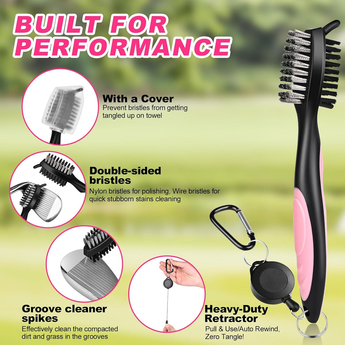 15 Pcs Golf Accessories Kit, Includes Cleaner Brush Towel Tees Golf Ball Bag with Hook Divot Tool with Ball Marker, Golf Essentials Kit for Women Man Gifts