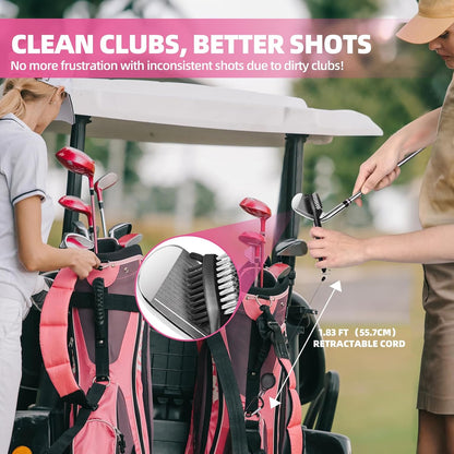 15 Pcs Golf Accessories Kit, Includes Cleaner Brush Towel Tees Golf Ball Bag with Hook Divot Tool with Ball Marker, Golf Essentials Kit for Women Man Gifts