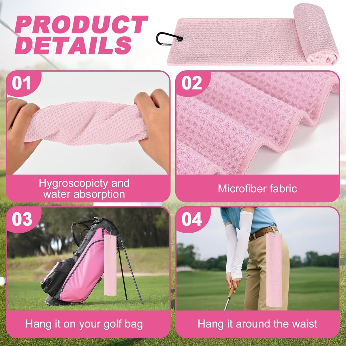 15 Pcs Golf Accessories Kit, Includes Cleaner Brush Towel Tees Golf Ball Bag with Hook Divot Tool with Ball Marker, Golf Essentials Kit for Women Man Gifts