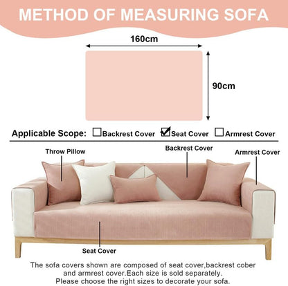 Sectional Couch Cover, Funny Chenille Fuzzy Sofa Slipcover, Anti-Slip Furniture Protector for Pets Kids, L-Shaped Sofa, 3-Cushion Couch, Loveseat, Recliner, Armrest & Backrest (1 Piece)