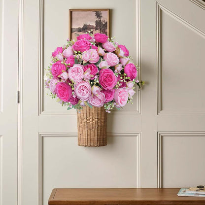 10 Bundles Peonies Artificial Flowers, Pink Silk Peony Flower Bulk