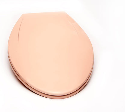 2Q1E6-20 Builder Grade Slow Close Plastic Toilet Seat with Vari Adjust Lok-Down R'N'C Hinge and Quik-Lok Mounting Hardware, Elongated, Venetian Pink