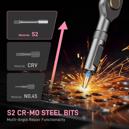 42 in 1 Magnetic Ratcheting Screwdriver Set, T Handle Allen Wrench Set