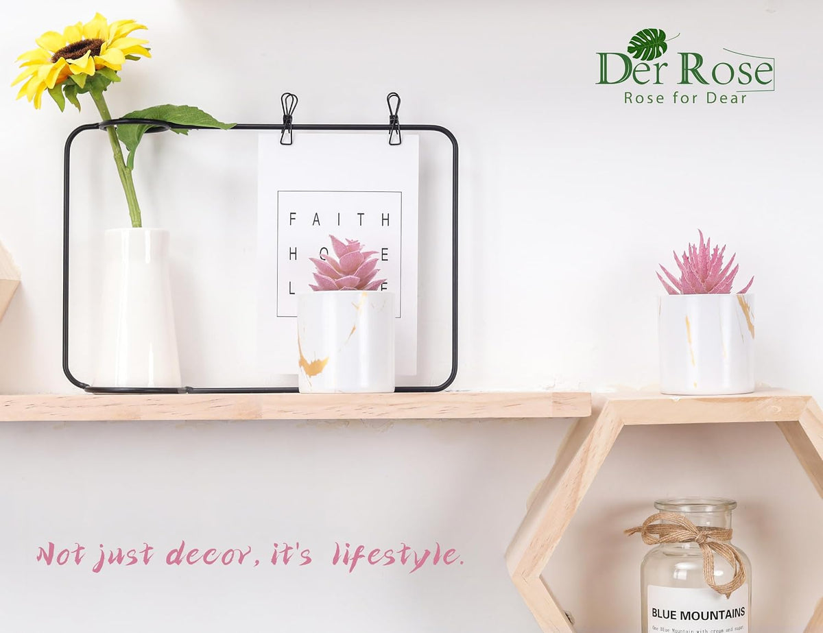 2 Pack Fake Plants Pink Room Decor for Office Desk Accessories