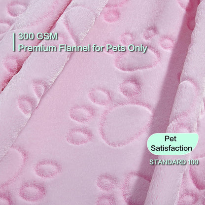 Premium Soft Dog Blanket, with Flannel Pink Cute Paw Print, Cat Blanket Puppy Supplies Dog Products Stuff Essentials(Pink 32x40 inches)