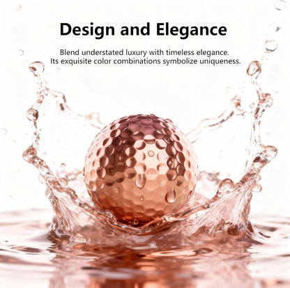Pink Gold Gradient Laser Golf Balls - 4 Balls Premium Gift Box, Surlyn Cover for Superior Spin & Distance - High Visibility Alignment Aid - Ideal Golf Tournament Prizes, Unique Gifts for Golfers