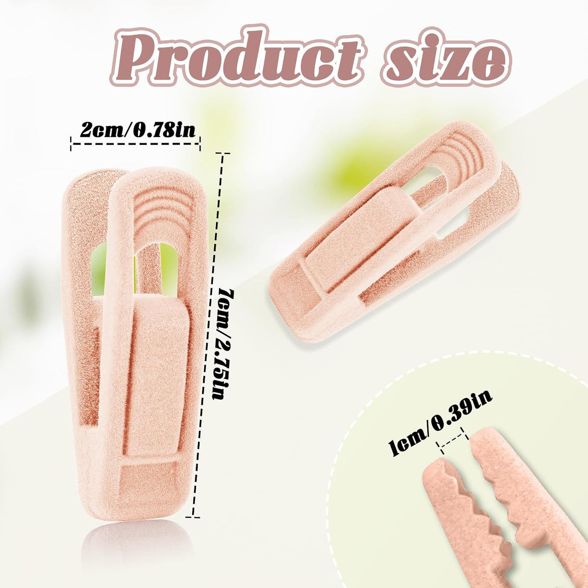20 Pcs Velvet Hangers Clips, Non-Slip Clothes Hanger Clips Multi-Purpose Hanger Clips Strong Finger Flocked Clips for Pants Skirt Clothes Velvet Hanger (Pink)