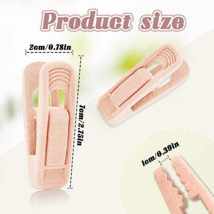 20 Pcs Velvet Hangers Clips, Non-Slip Clothes Hanger Clips Multi-Purpose Hanger Clips Strong Finger Flocked Clips for Pants Skirt Clothes Velvet Hanger (Pink)