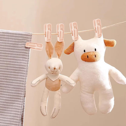 20 Pcs Velvet Hangers Clips, Non-Slip Clothes Hanger Clips Multi-Purpose Hanger Clips Strong Finger Flocked Clips for Pants Skirt Clothes Velvet Hanger (Pink)
