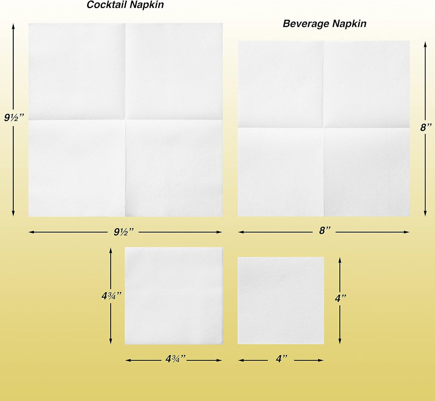 Peach Cocktail Napkins - Premium 4.75"x4.75" Disposable Linen-Like Beverage Napkins - Bulk Square Party Bar Serviettes for Weddings, Parties, Events, and Everyday Use - 100 Count