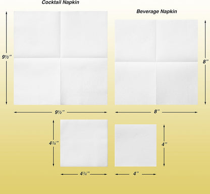 Peach Cocktail Napkins - Premium 4.75"x4.75" Disposable Linen-Like Beverage Napkins - Bulk Square Party Bar Serviettes for Weddings, Parties, Events, and Everyday Use - 100 Count