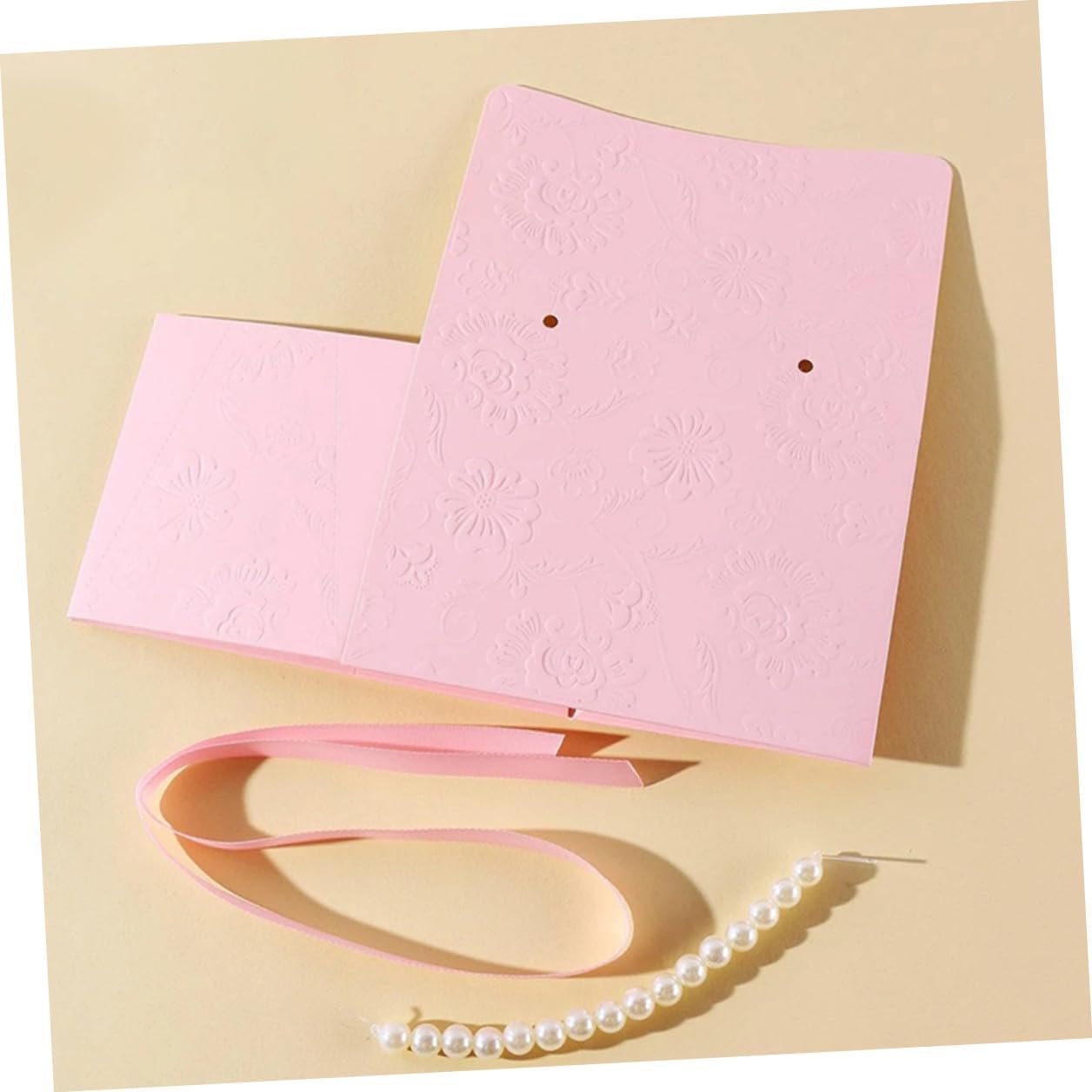 PACKOVE Boxes Set 2 Pieces Pink Floral Sweet Wrapping Boxes Small and Medium Paper Present Wrappers with Pearl Chain for Wedding Party Favor Packaging and Decoration