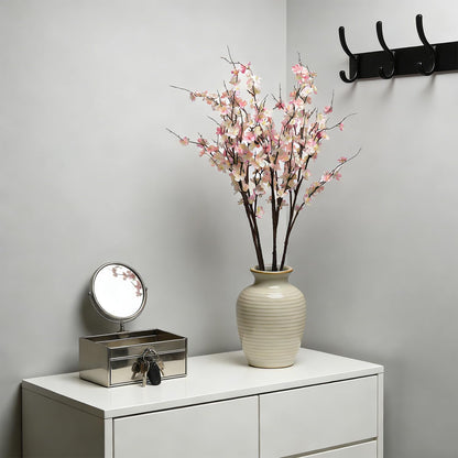 Artificial Cherry Blossom Branches for Vase Faux Cherry Blossom Stems Long Stem Artificial Flowers for Tall Vase (5, Pink)