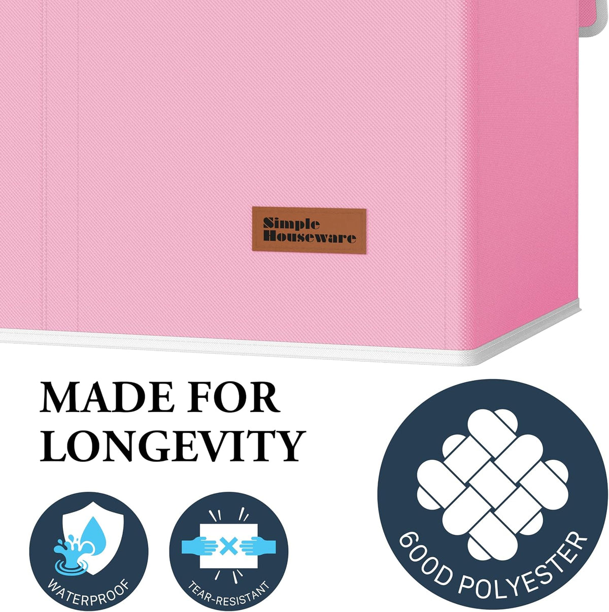 Double Laundry Hamper with Lid & Removable Bags, Pink