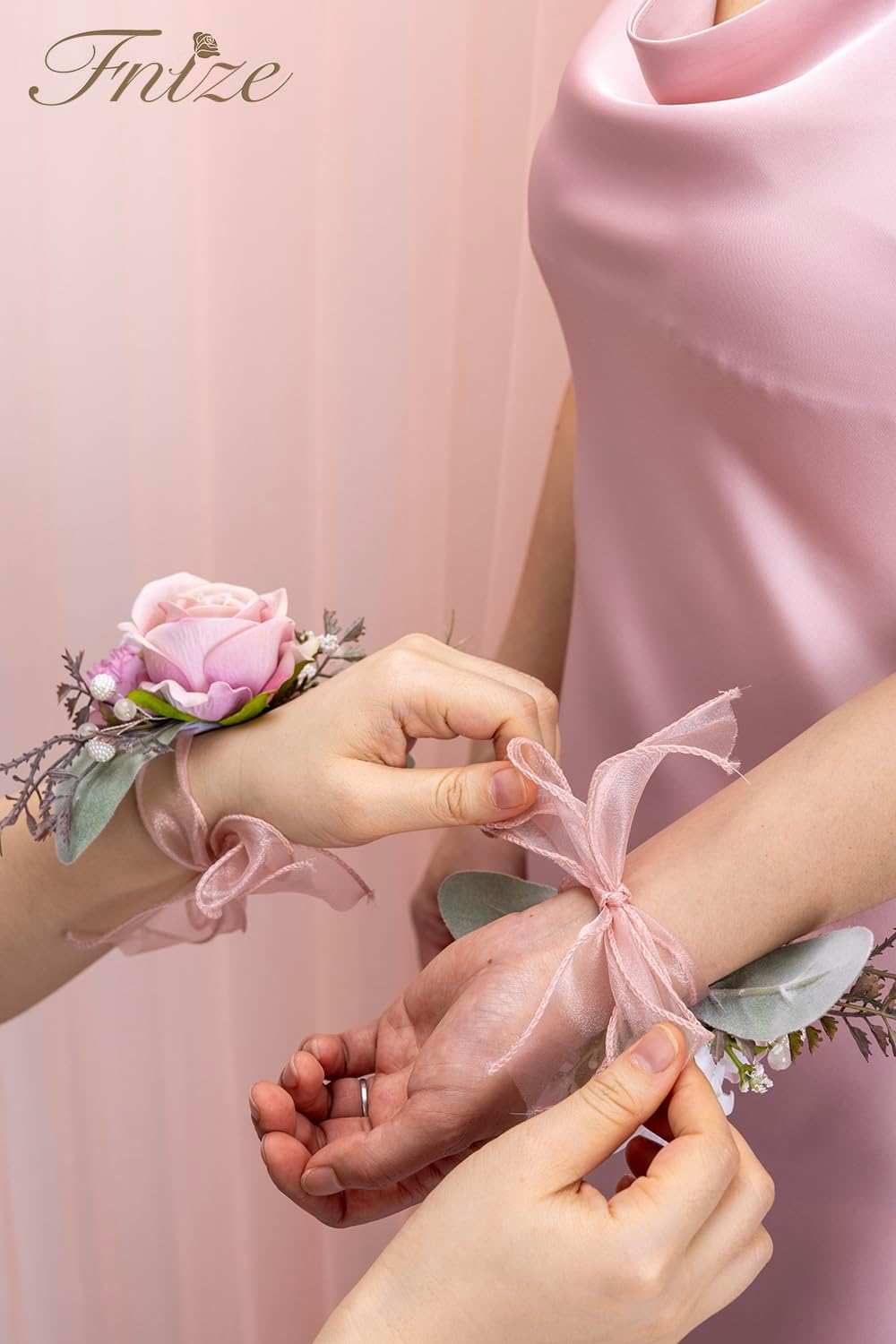 Pink Corsage and Boutonniere Set for Prom Homecoming Wedding Flower