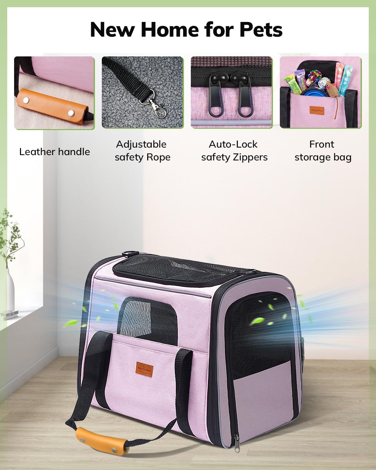 Cat Carrier Soft for Large Medium Cats and Puppy up to 20lbs