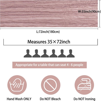 35x72 Inch Dusty Pink Cheesecloth Table Runner Boho Wedding Party Decor