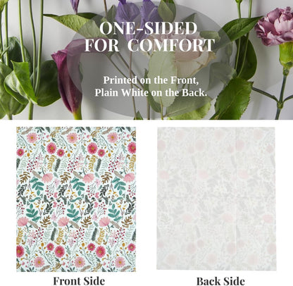 Ottin Wildflower Paper Napkins, 60pcs, 3-Ply Pink Floral with Green Leaf Disposable Guest Towels for Indoor & Outdoor Spring Party, Wedding, Bridal Shower, Engagement, Birthday Party & Bathroom