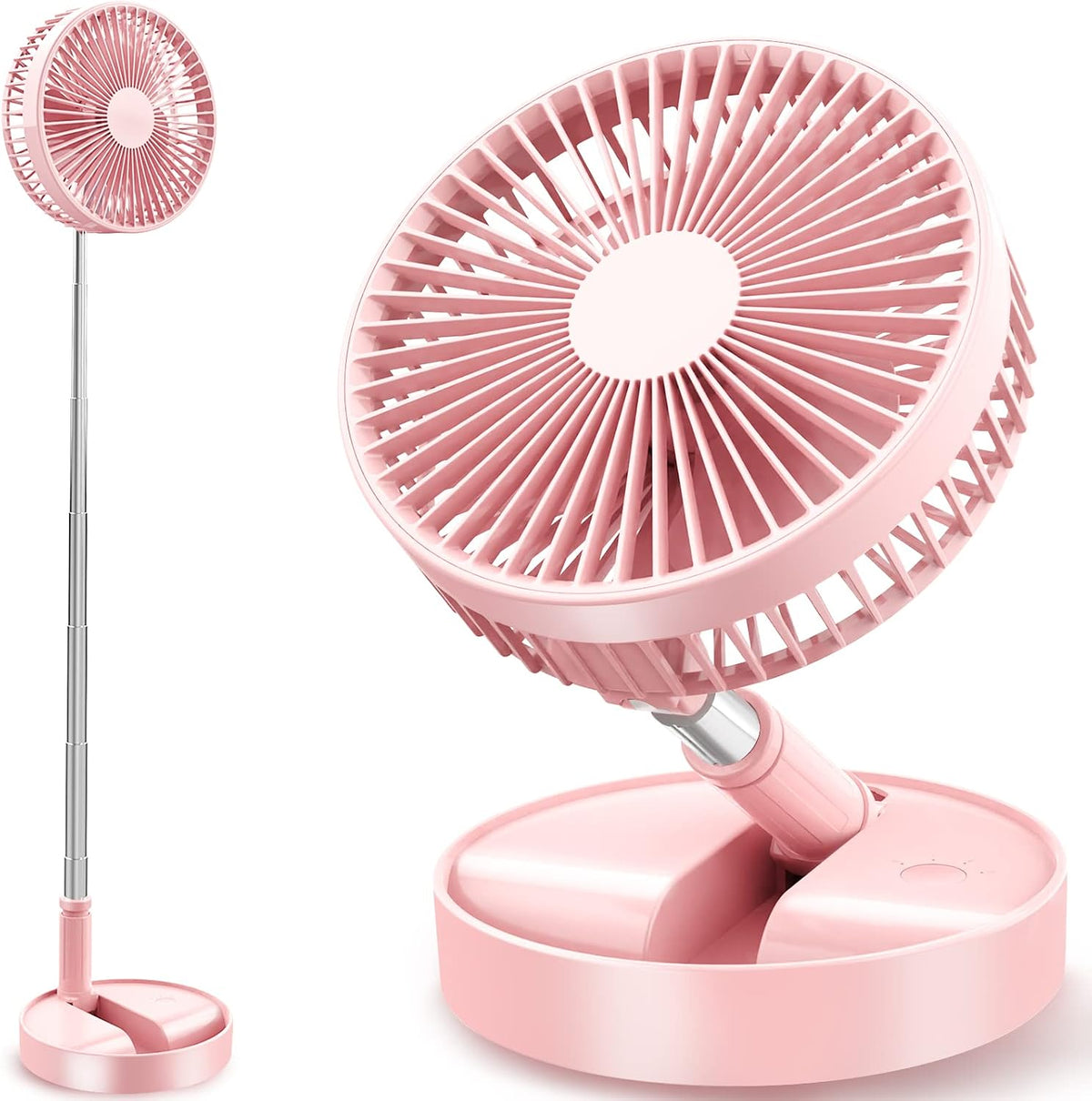 Flodaway Fan Rechargeable, Fold Away Fans Portable for Traveling Foldable Compact, Desk and Floor Fan 7200mAh Portable Folding Fan Battery Operated Adjustable 14.5-40"