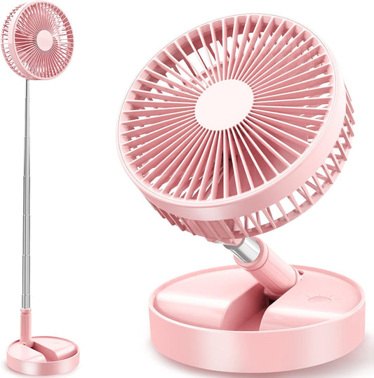 Flodaway Fan Rechargeable, Fold Away Fans Portable for Traveling Foldable Compact, Desk and Floor Fan 7200mAh Portable Folding Fan Battery Operated Adjustable 14.5-40"