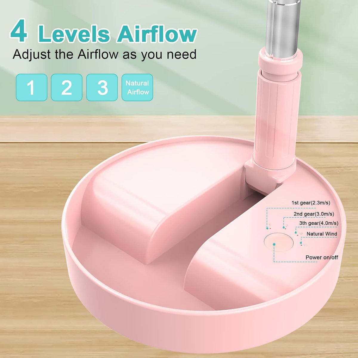 Flodaway Fan Rechargeable, Fold Away Fans Portable for Traveling Foldable Compact, Desk and Floor Fan 7200mAh Portable Folding Fan Battery Operated Adjustable 14.5-40"