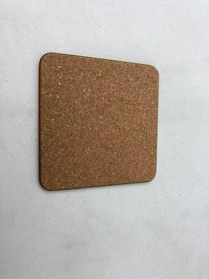 Set of 4 MDF Wood Square Coasters for Tea Coffee Cups Mugs Drinks Glass, Floral Design in a Gift Box (Pink)