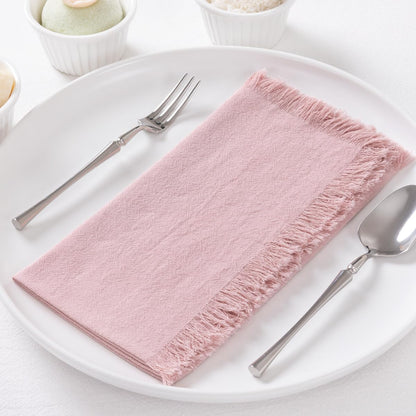 Pink Summer Cotton Linen Washable Cloth Napkins Set of 6