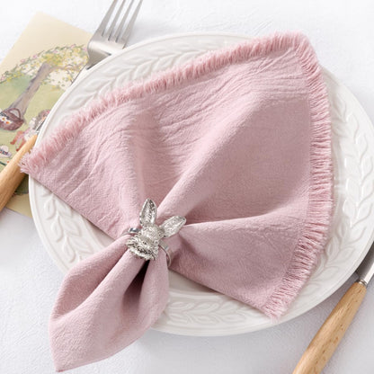 Pink Summer Cotton Linen Washable Cloth Napkins Set of 6