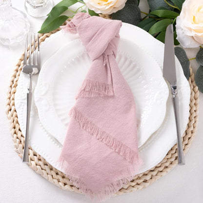 Pink Summer Cotton Linen Washable Cloth Napkins Set of 6