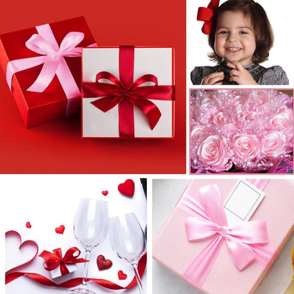 Pink Satin Ribbon 1-1/2 Inch x 2 Rolls Pink Wide Satin Fabric Ribbon for Gift Packaging, Christmas, Wedding, Flower Bouquet, Holiday Party, Invitation, Total 50 Yards