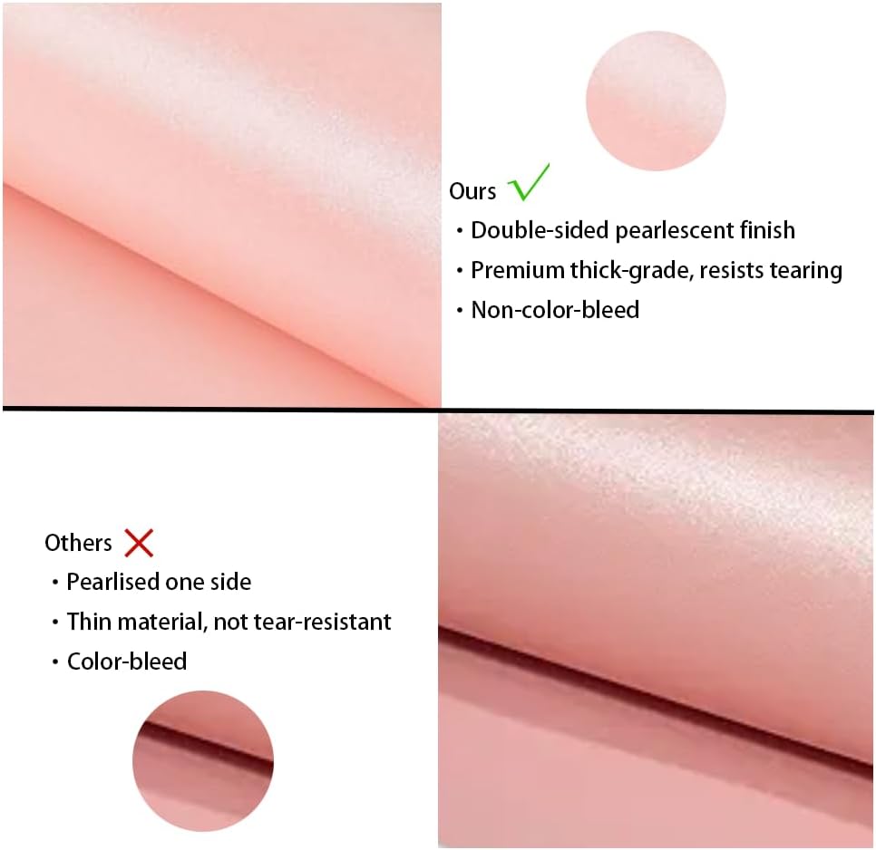 Pink Wrapping Paper for Girl Women, Mini Roll 17 In X 32.8 Ft