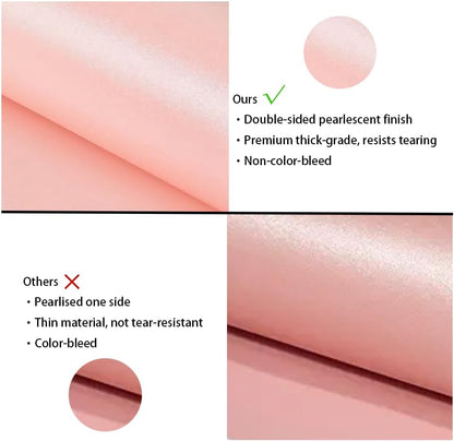 Pink Wrapping Paper for Girl Women, Mini Roll 17 In X 32.8 Ft