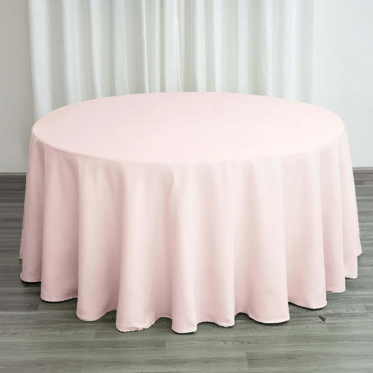 Round Tablecloth, 120 Inch Stain & Wrinkle Resistant Washable Table Cloth, Decorative Polyester Fabric Table Cover for Banquet, Wedding, Dining - Blush