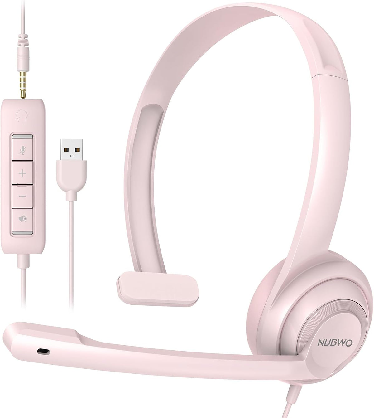 HW02 USB Headset with Microphone Noise Cancelling & in-line Control