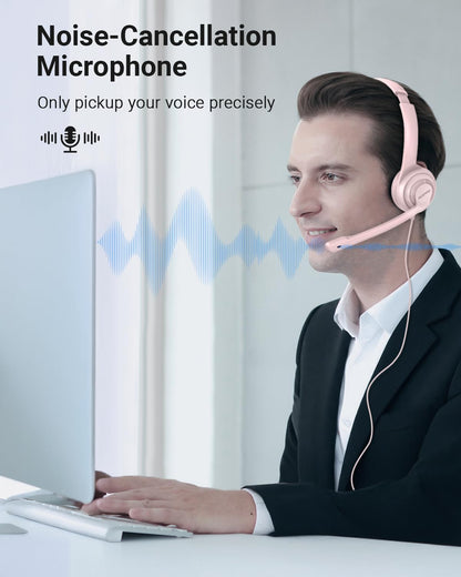 HW02 USB Headset with Microphone Noise Cancelling & in-line Control