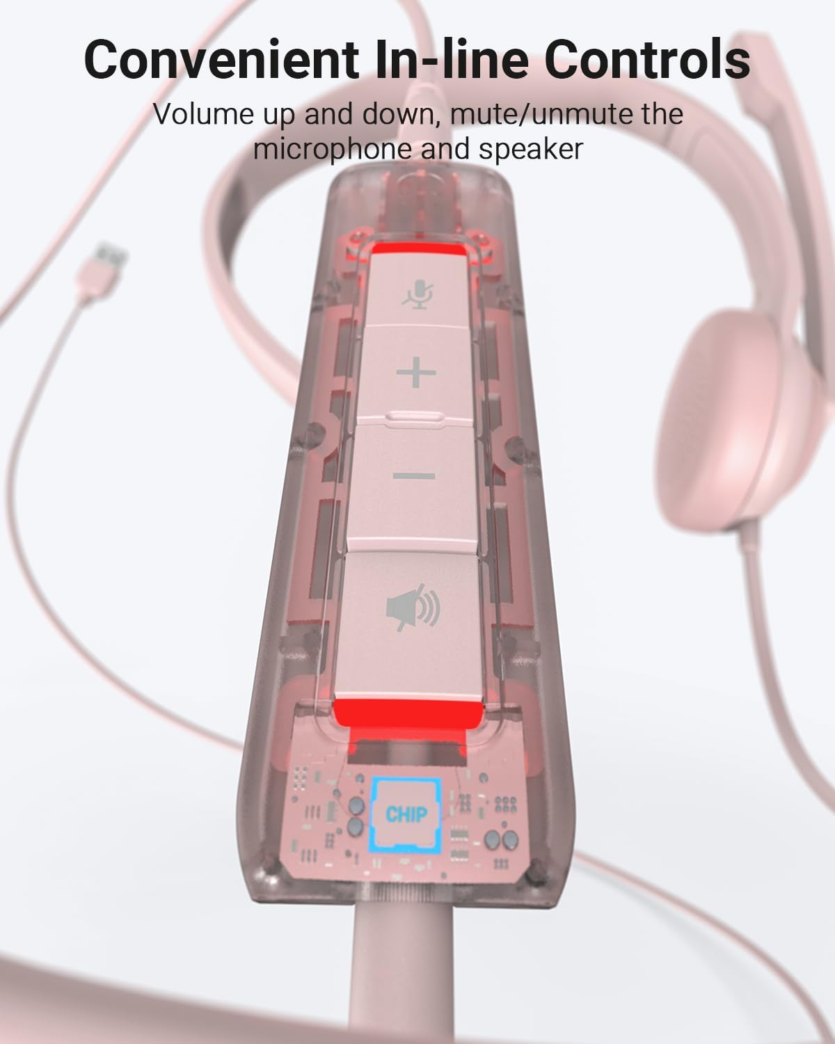 HW02 USB Headset with Microphone Noise Cancelling & in-line Control