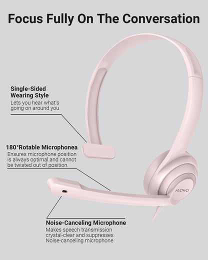 HW02 USB Headset with Microphone Noise Cancelling & in-line Control