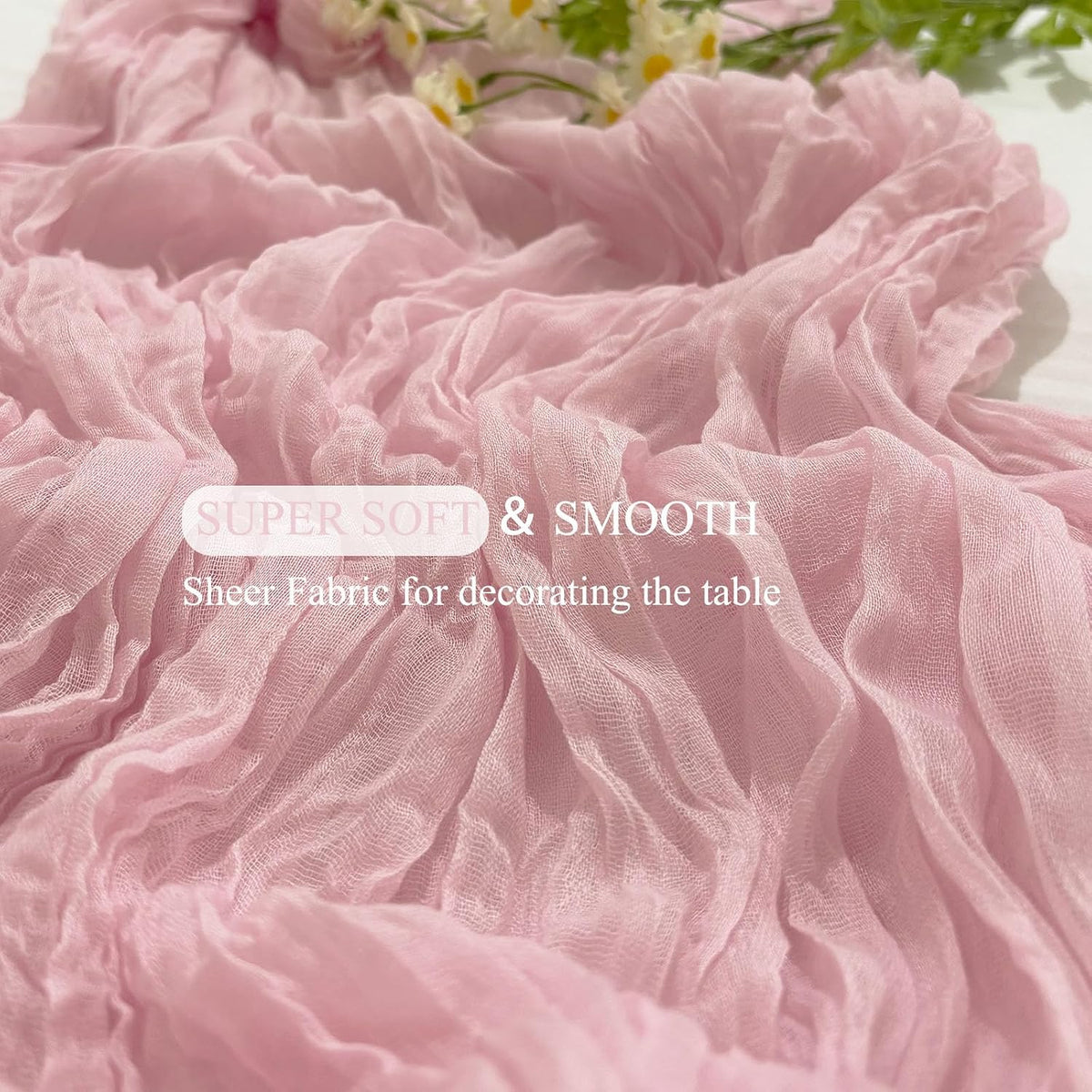 12Pack Light Pink Cheesecloth Table Runner 20x120inch Gauze Table Runners