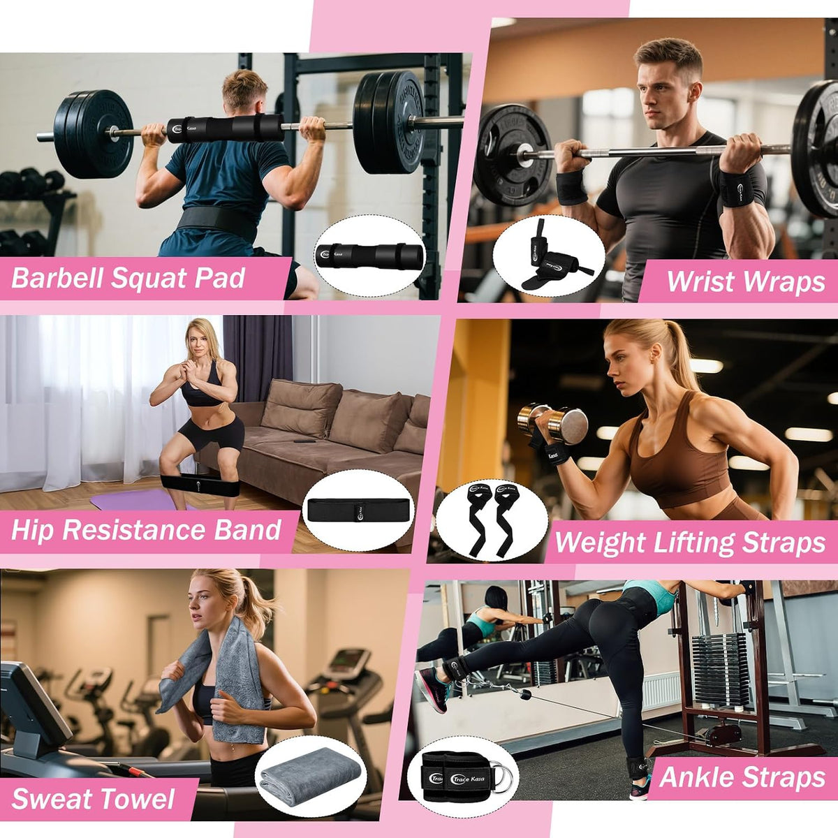 Barbell Pad Set: 10 PCS Gym Equipment Accessories