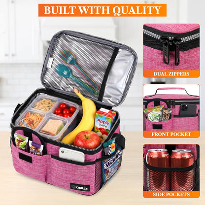 Insulated Lunch Box Adult, 14 Can Leakproof Cooler Bag Kid, Pink