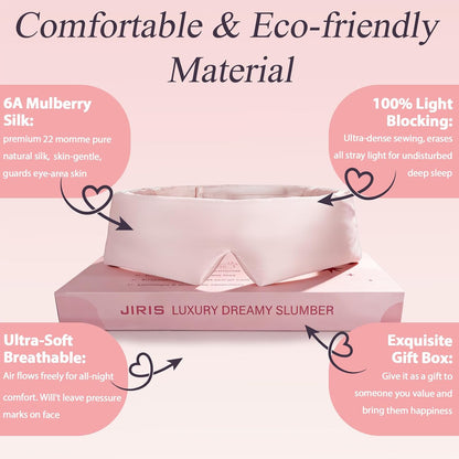 Silk Sleep Mask for Side Sleeper, Eye Mask Sleeping for Women Men