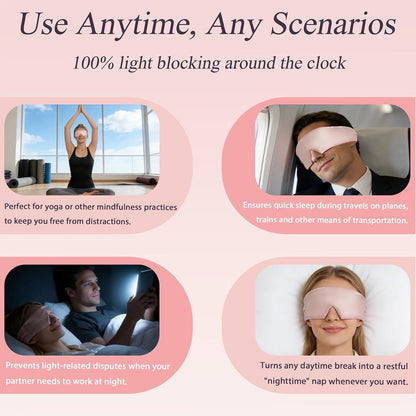 Silk Sleep Mask for Side Sleeper, Eye Mask Sleeping for Women Men