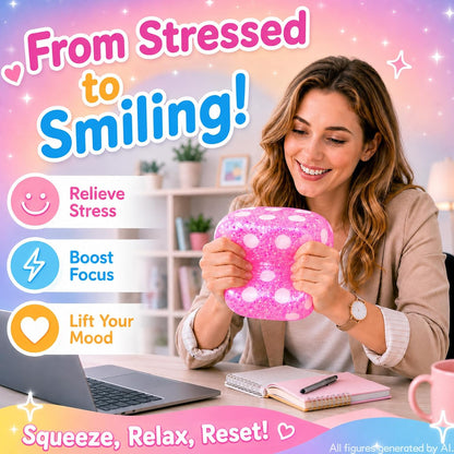 Jumbo Squishy Dice Toy, 4-Inch Soft Squeeze Toy, Stress Cube Fidget Toys